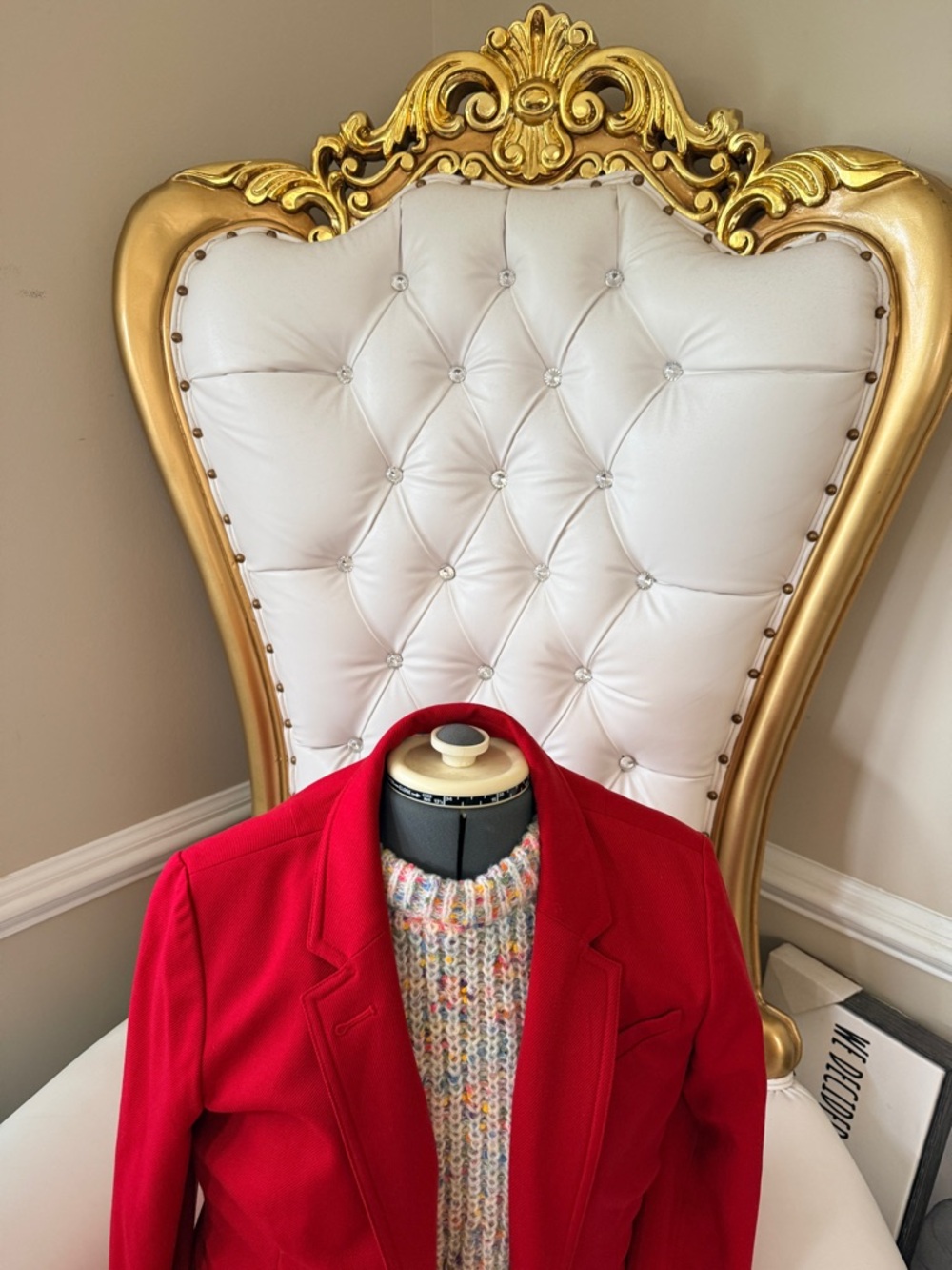 Banana Republic Red Jacket with Striped Lining